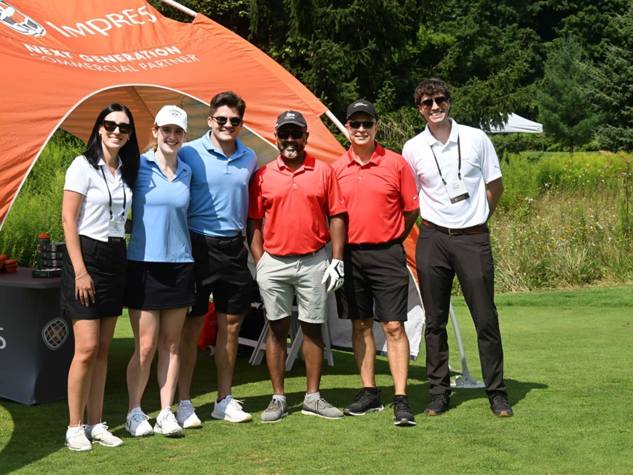 Group of people at golf event