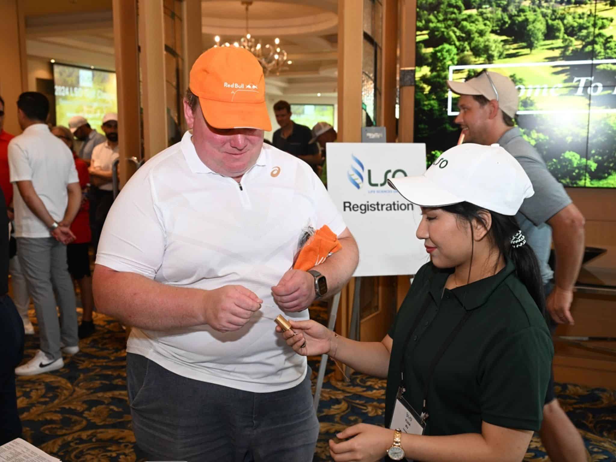 Registration event with participants interacting