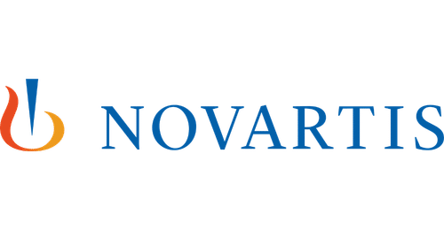 Novartis logo with blue and orange