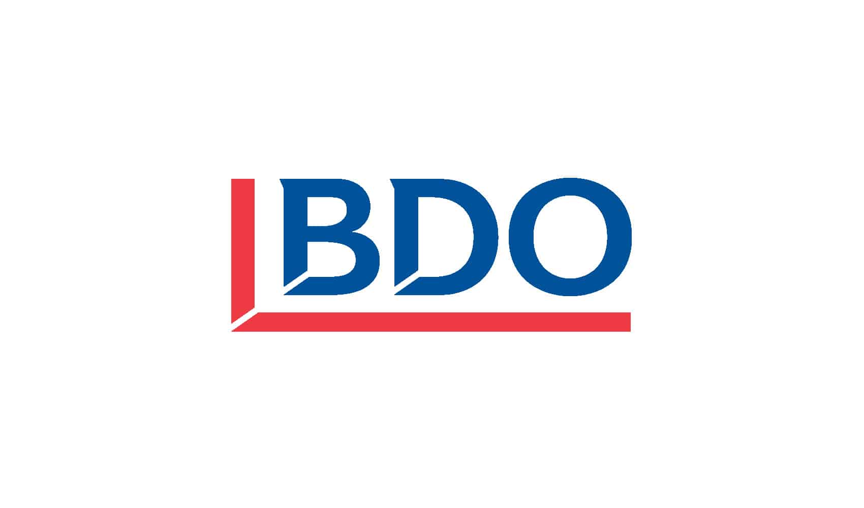 Logo featuring BDO in blue and red