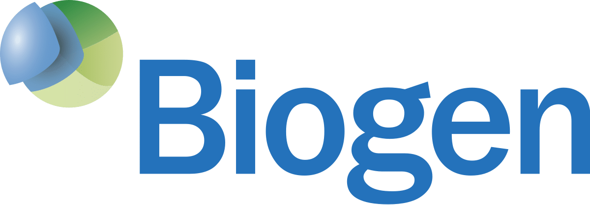 Biogen logo with abstract shapes