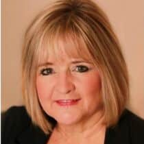 Woman with blonde bob hairstyle