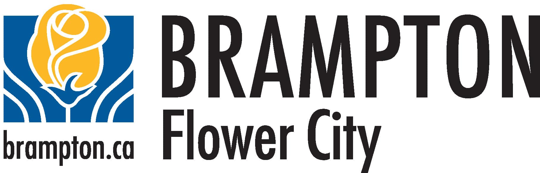 Brampton logo with flower motif