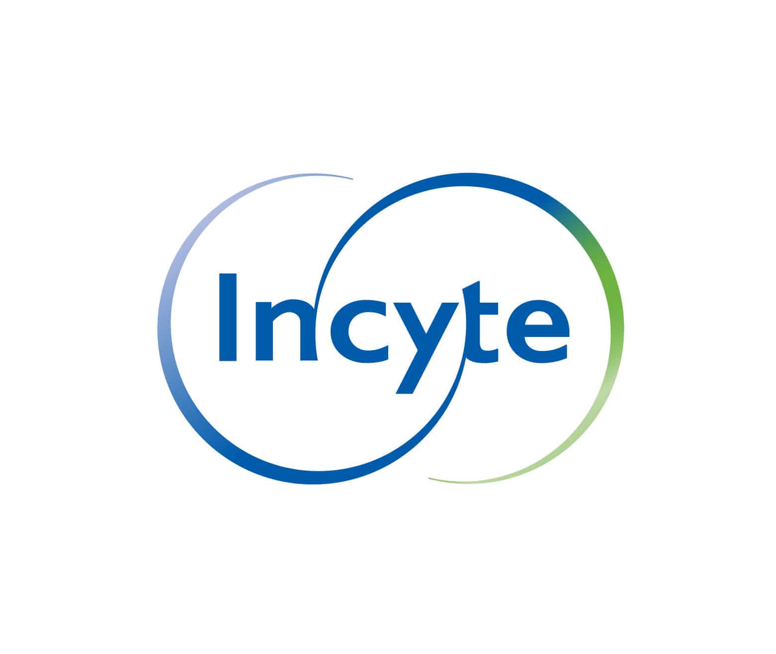 Blue logo with circular design