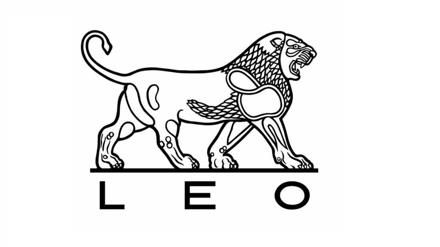 Stylized lion with 'LEO' text