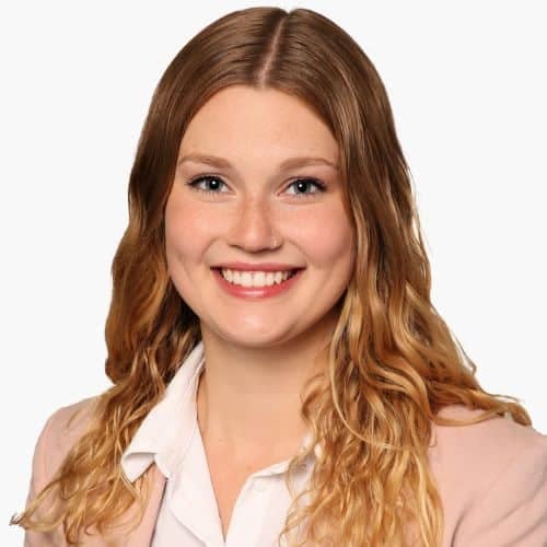 Smiling woman with wavy hair