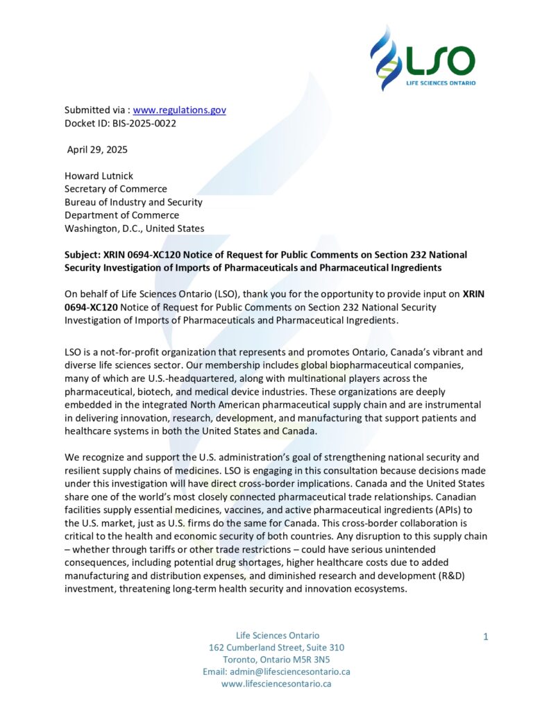 Letter regarding pharmaceutical ingredient investigation