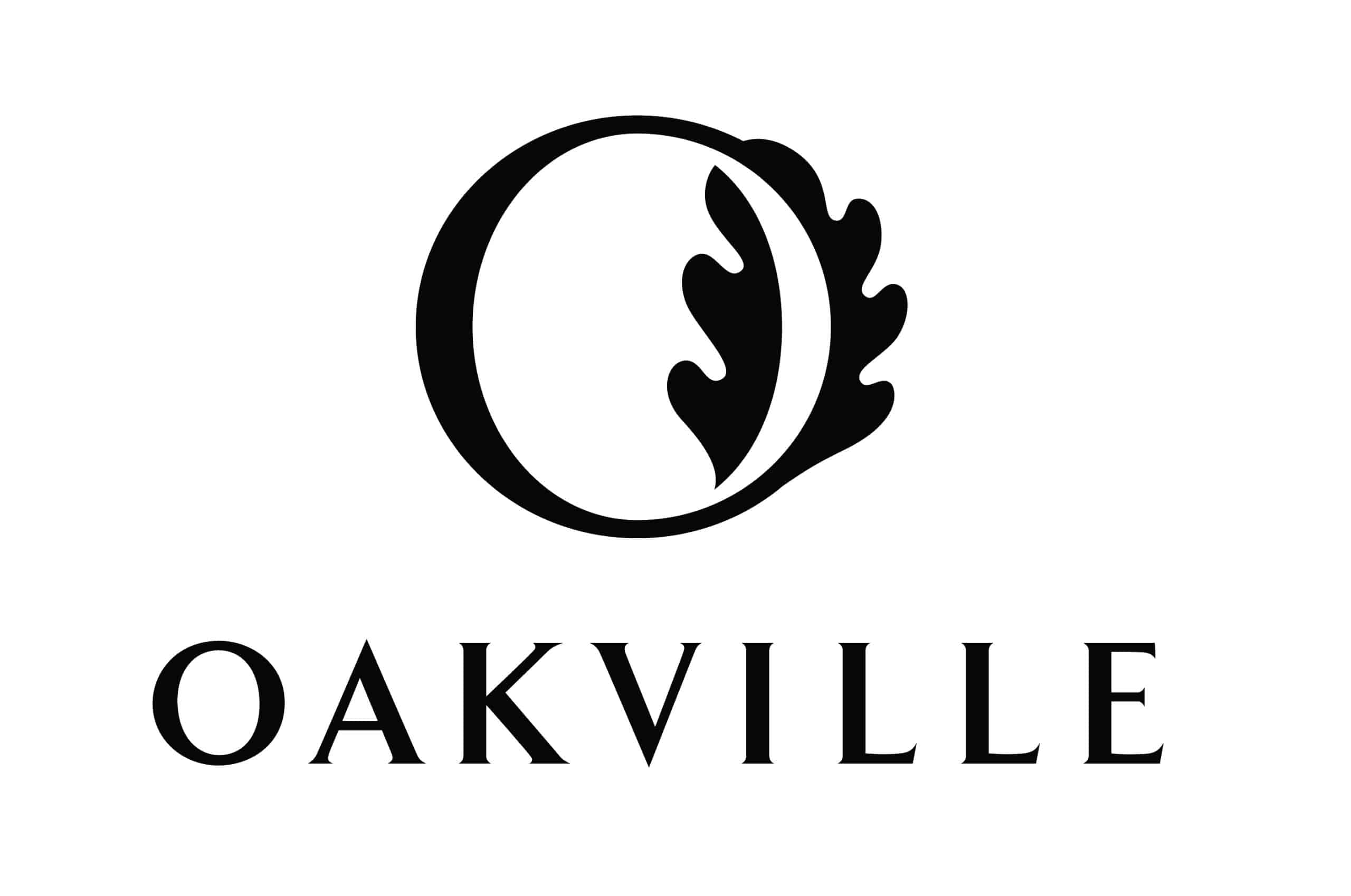 Stylized logo featuring an oak leaf.