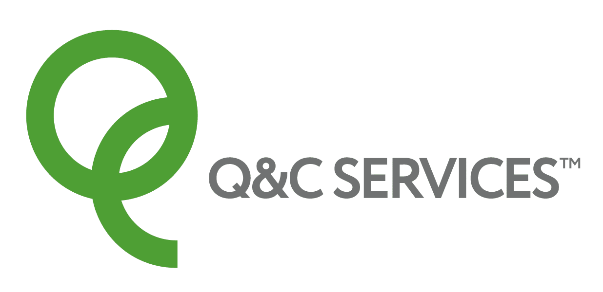 Green logo with text Q&C Services