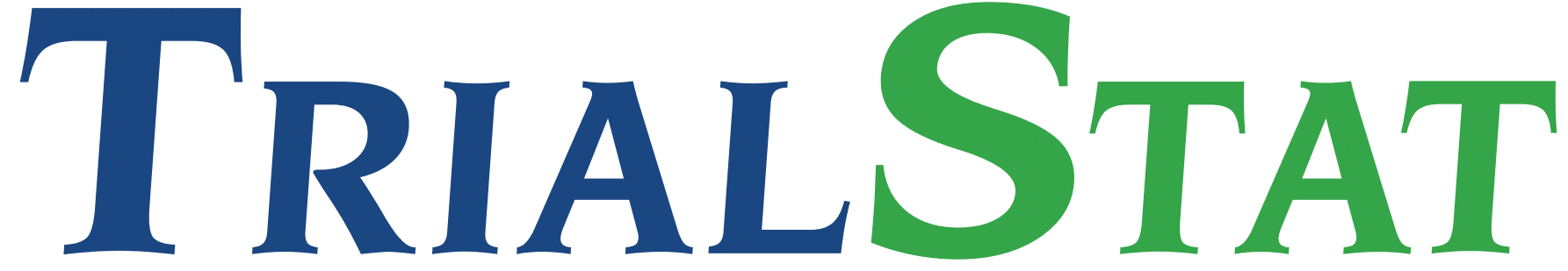 Text logo with blue and green