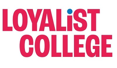 Loyalist College logo in red