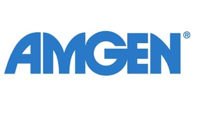 AMGEN company logo in blue