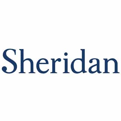 Text logo of Sheridan brand
