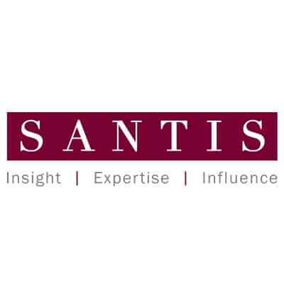 SANTIS logo with three keywords