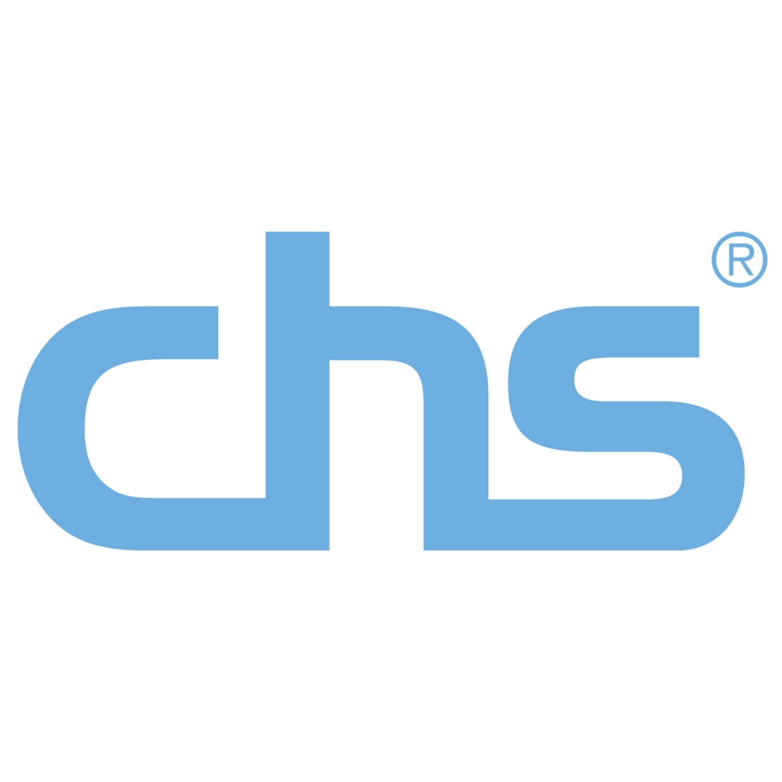 Blue logo with letters 'CHS'